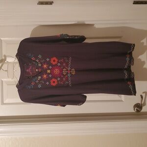 Johnny Was Multicolor Embroidered Tunic